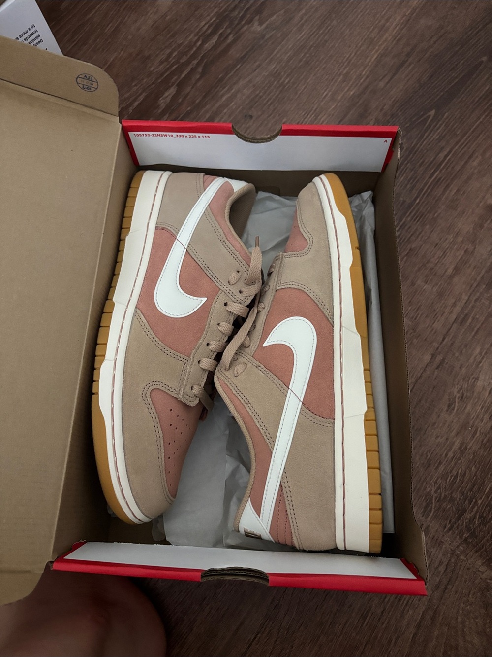 Nike Dunk Low - Tan, Dusty Pink & White